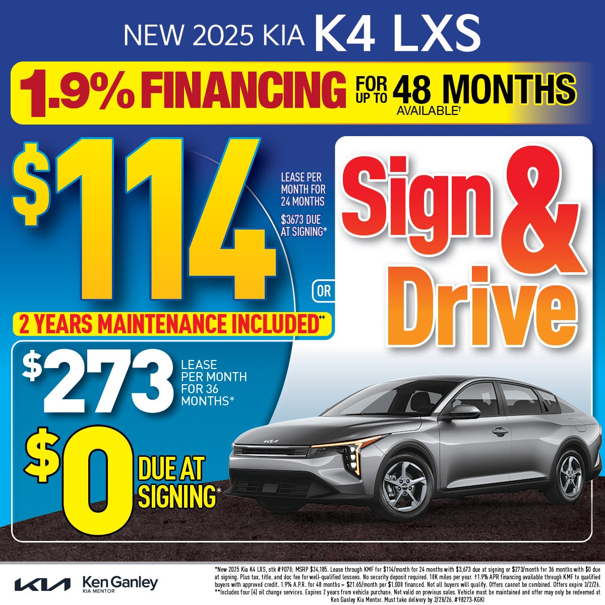 New 2025 Kia K4 LXS