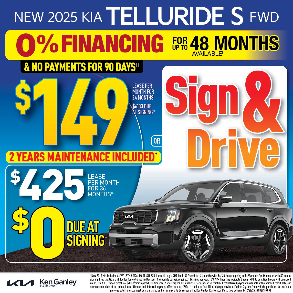 New 2025 Kia Telluride S FWD