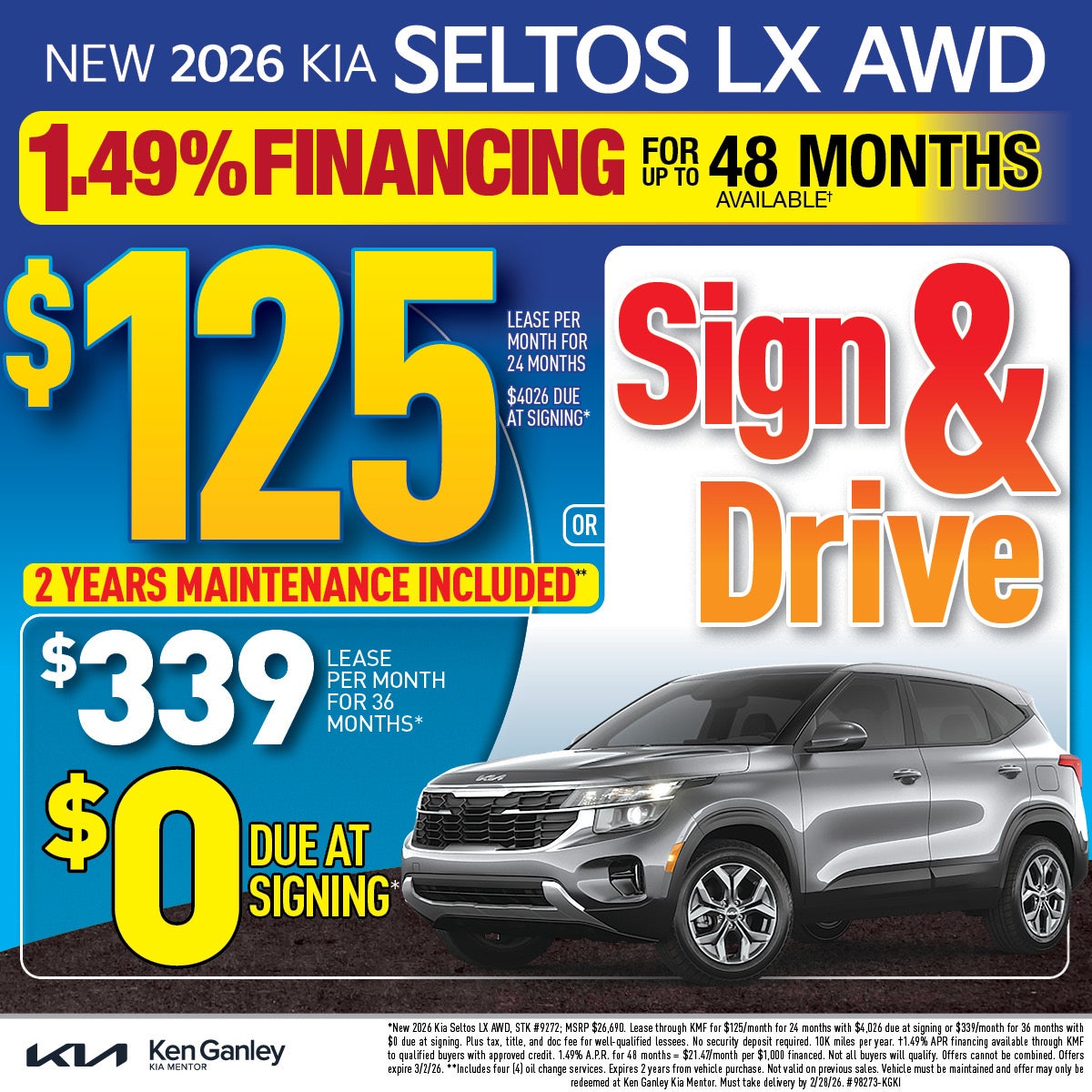 New 2026 Kia Seltos LX AWD