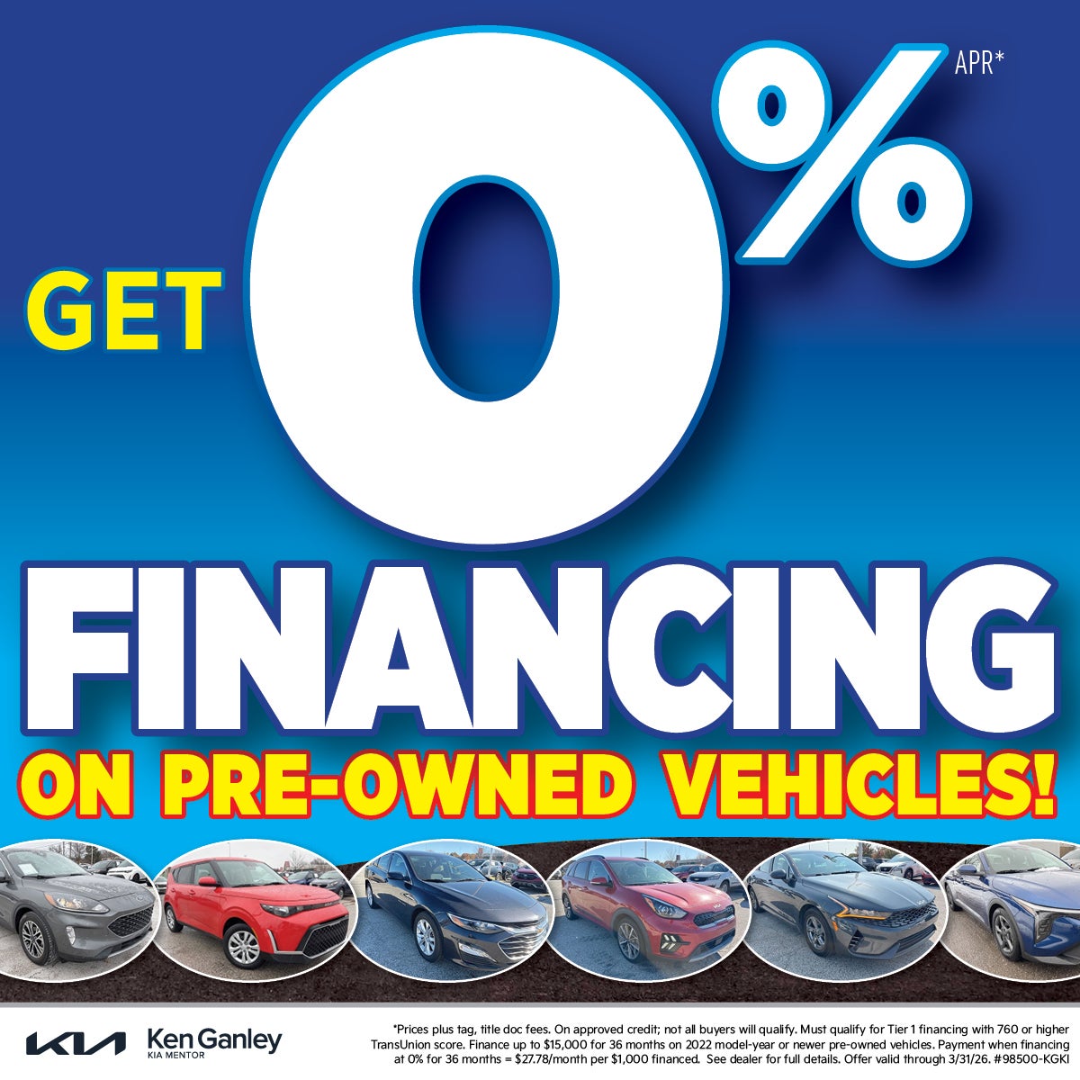 0% Financing on pre-owned vehicles!!