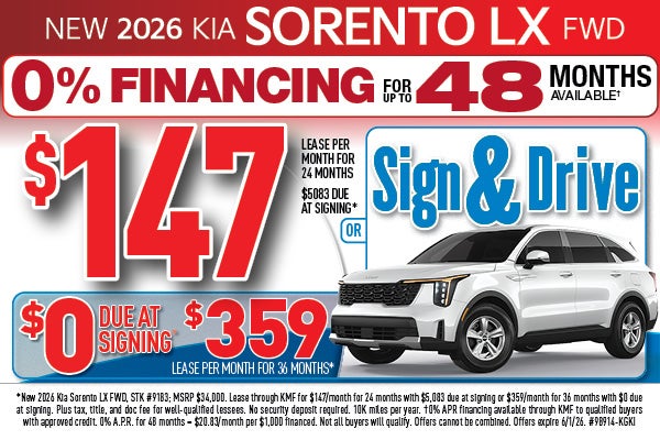New 2026 Kia Sorento LX FWD