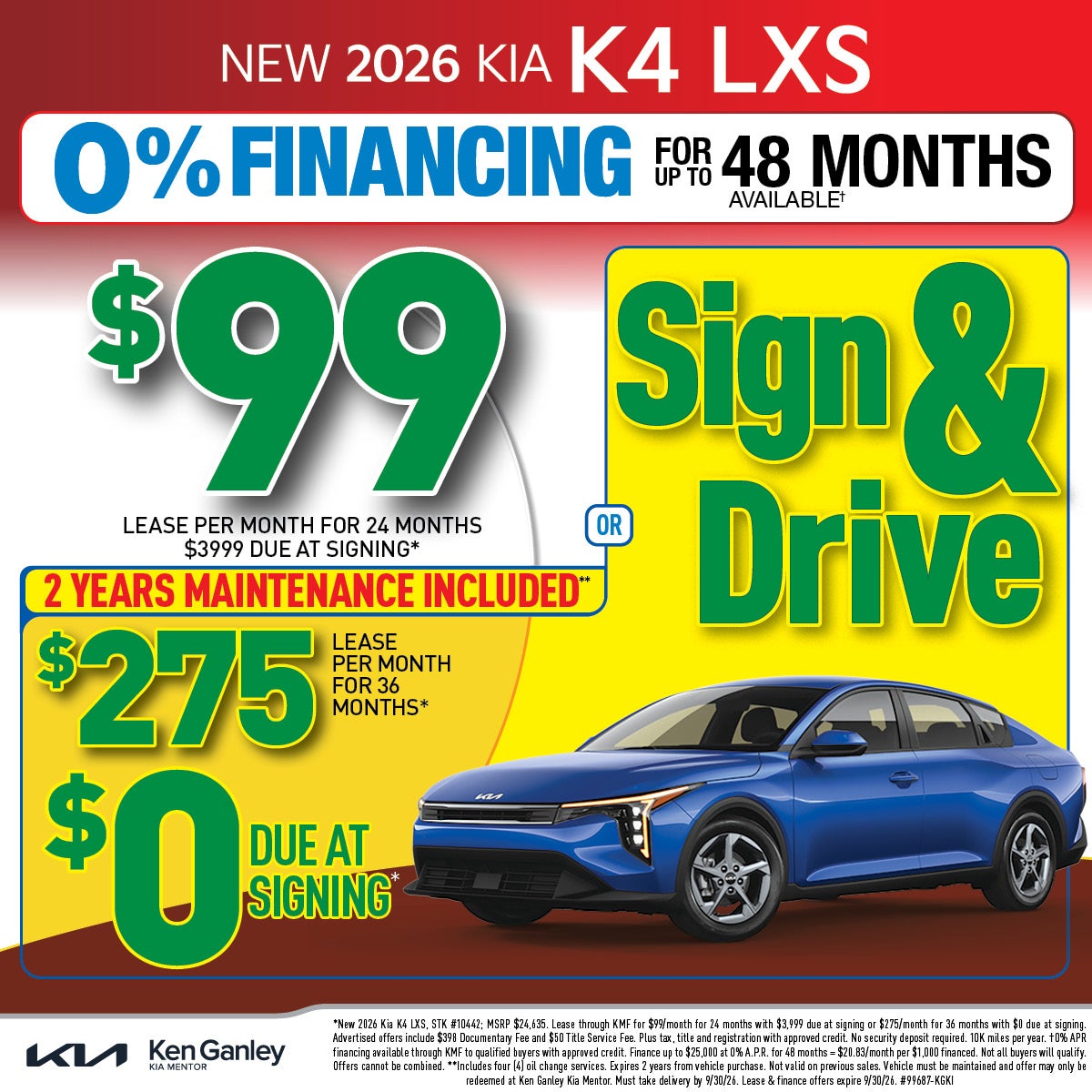 New 2026 Kia K4 LXS