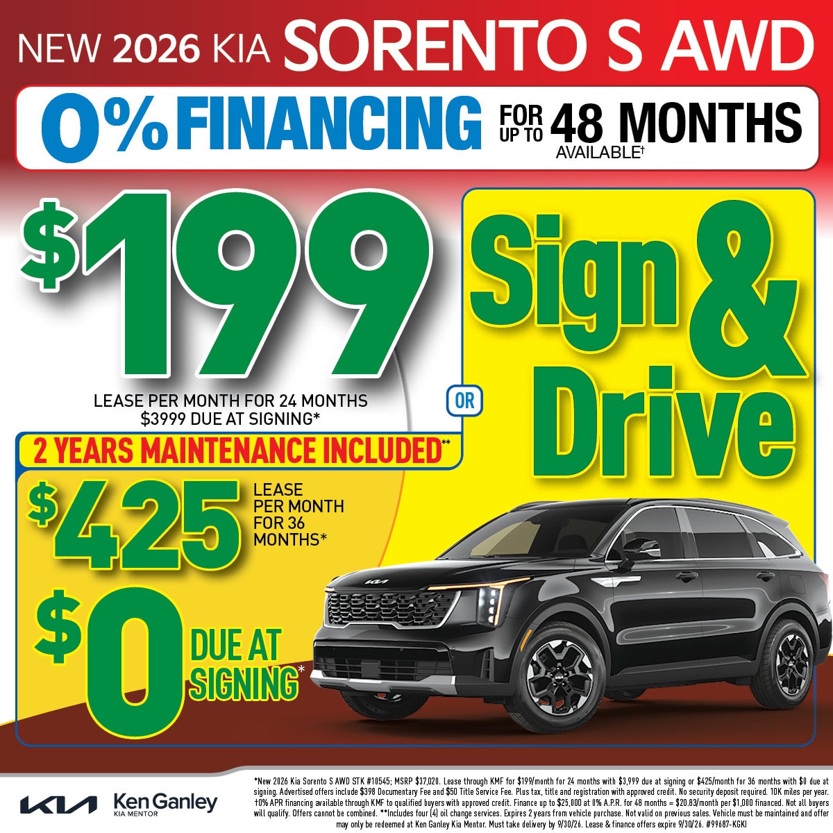 New 2026 Kia Sorento S AWD