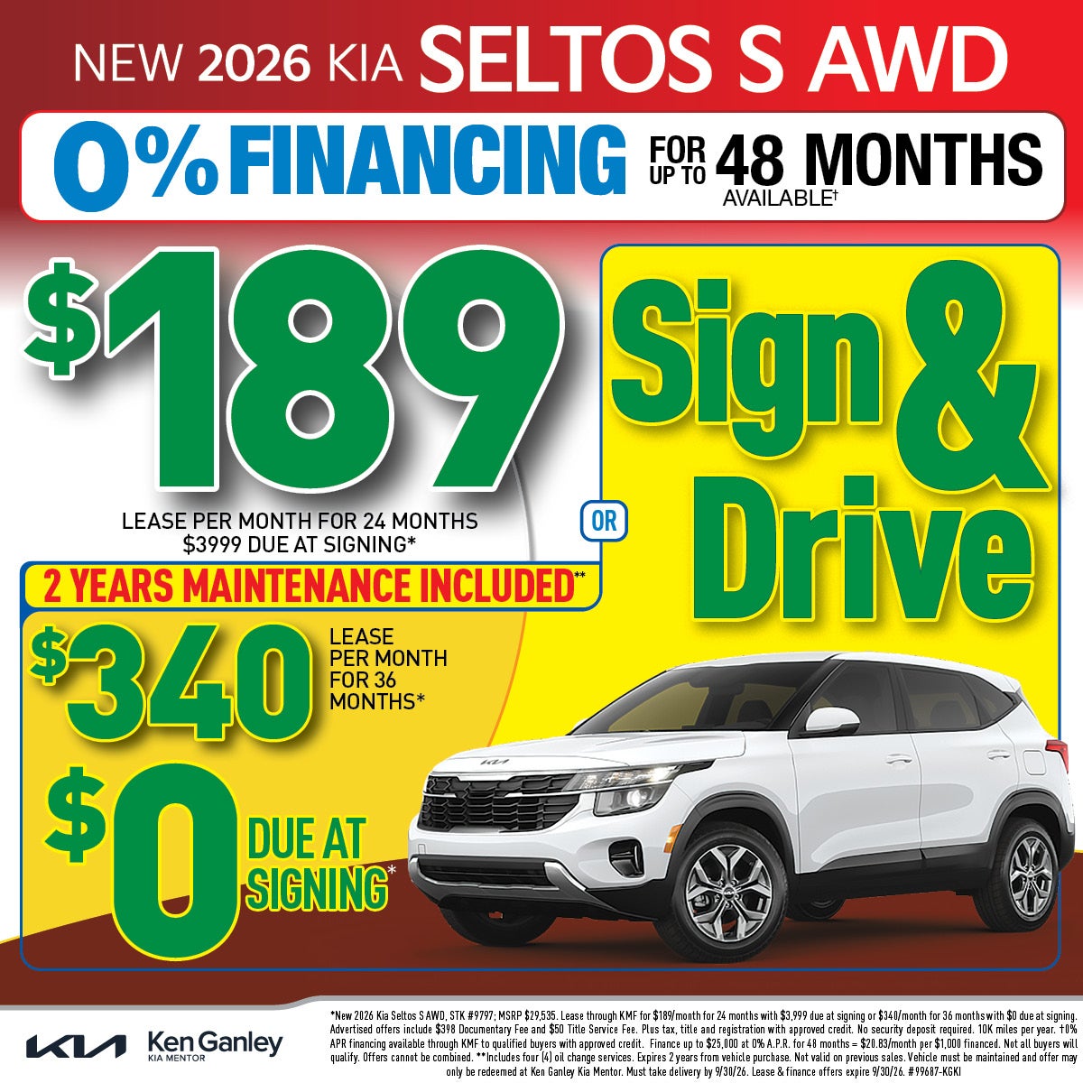 New 2026 Kia Seltos S AWD
