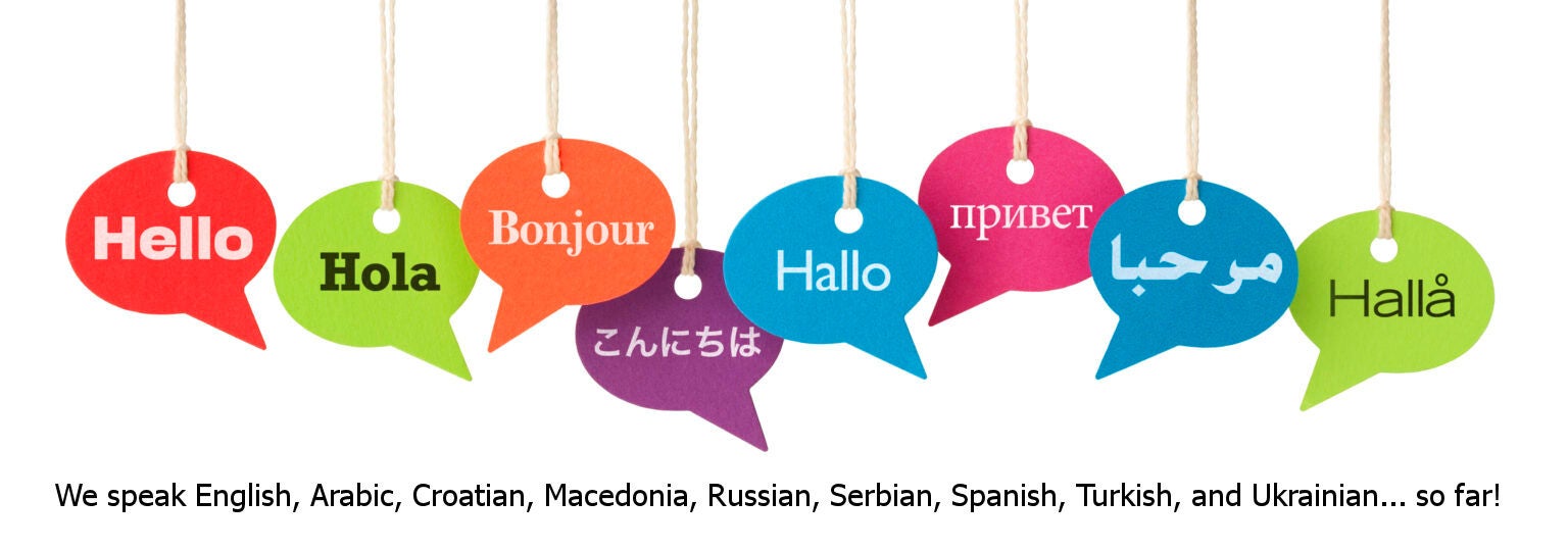 Arabic Serbian Spanish Ukrainian Turkish Macedonian Russian 